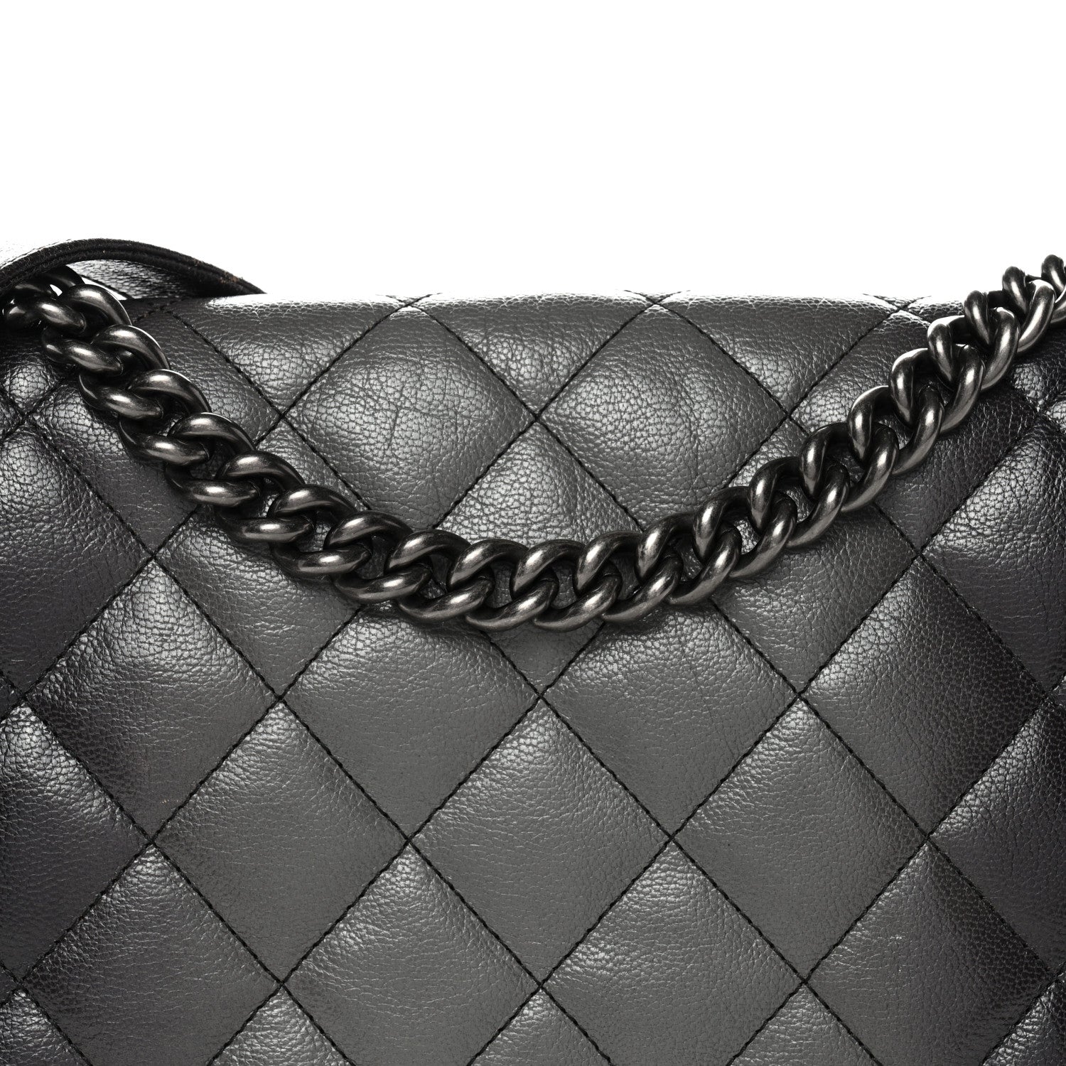 Chanel Goatskin Ombre Faded Quilted Large Boy Flap Grey 8 of 16