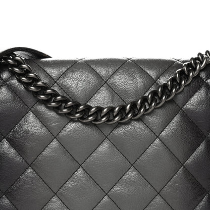 Chanel Goatskin Ombre Faded Quilted Large Boy Flap Grey 8 of 16