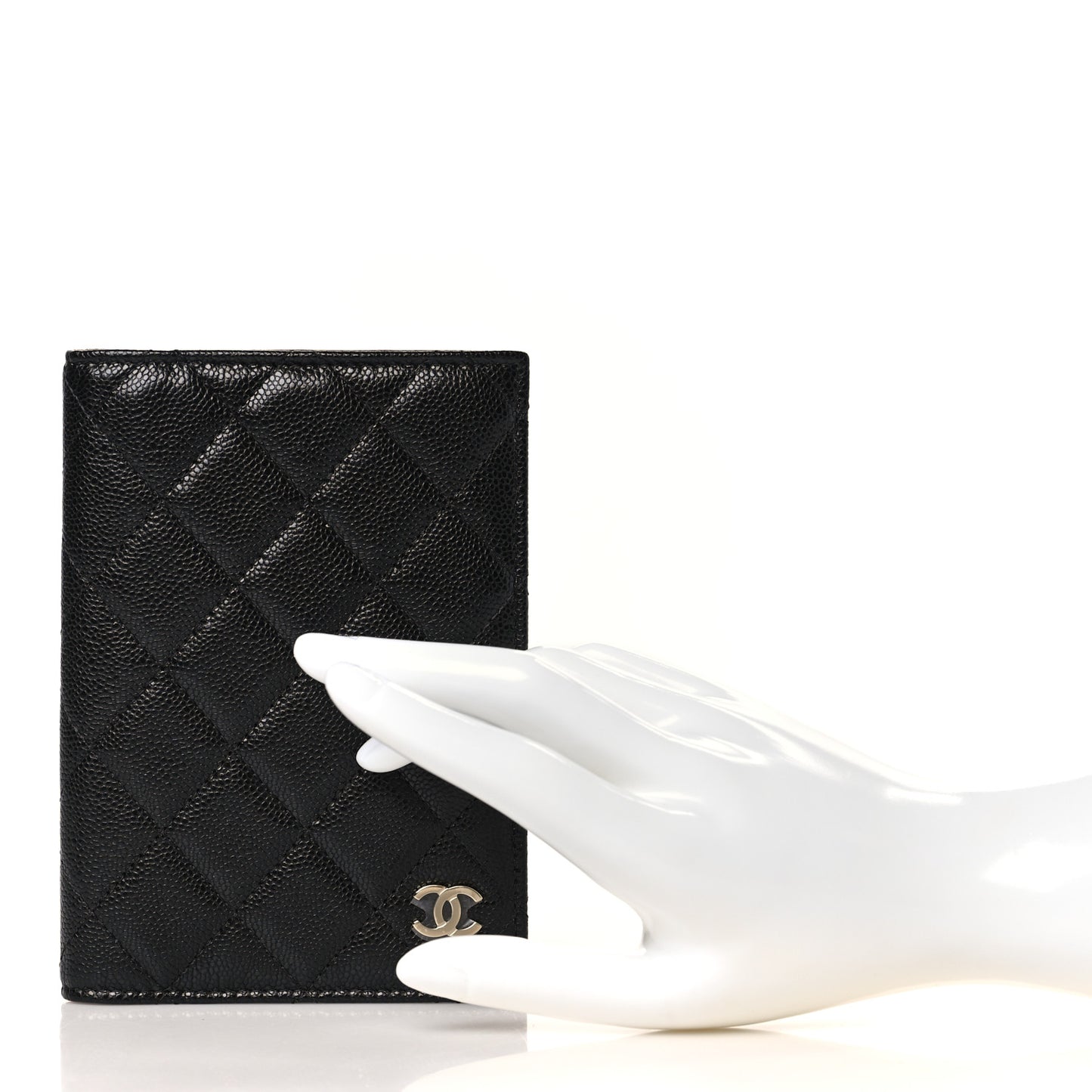 Caviar Quilted Passport Holder Black