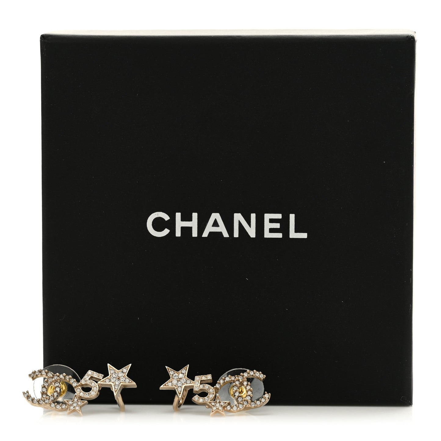 Crystal Star 5 CC Earrings Gold