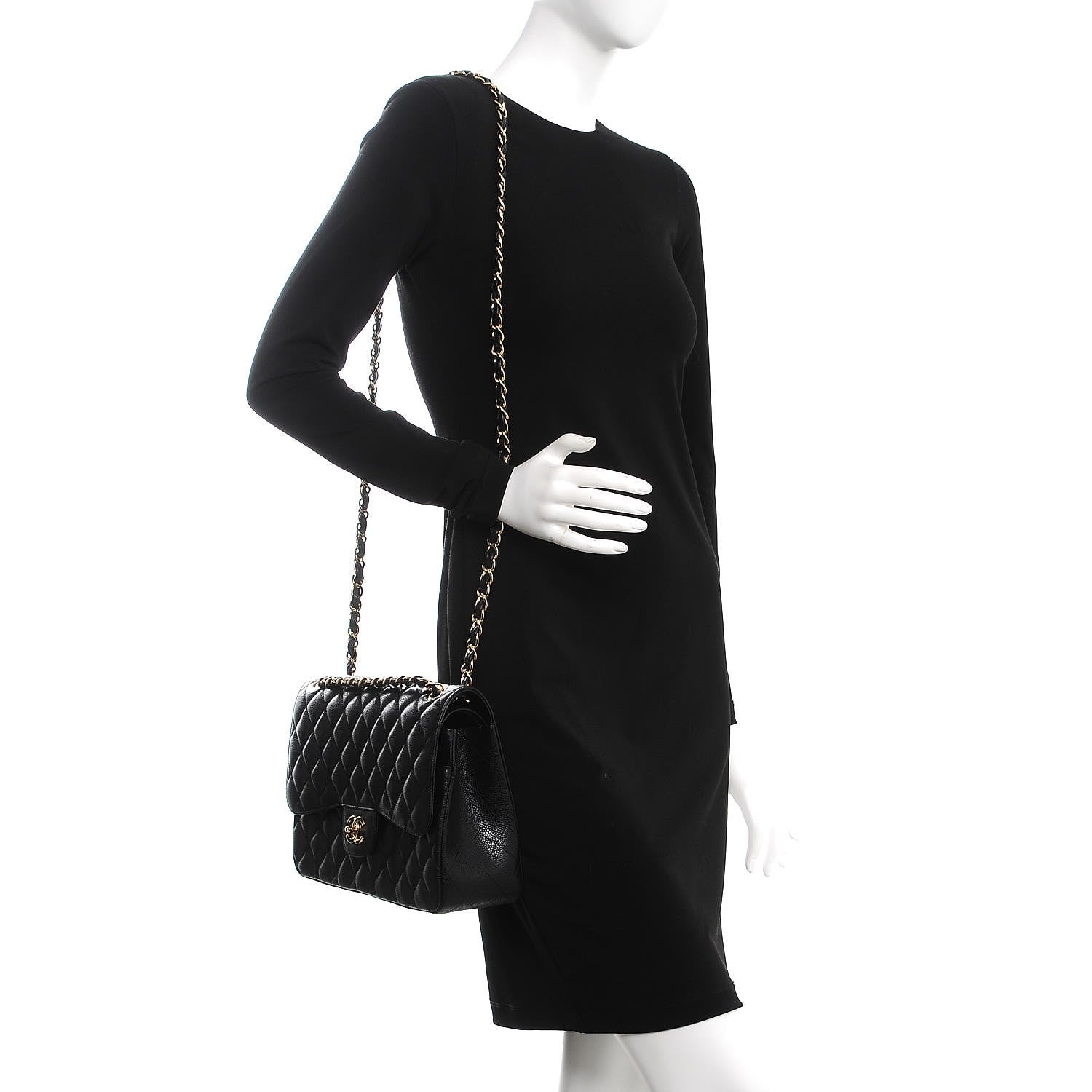 Chanel Caviar Quilted Jumbo Double Flap Black 2 of 9