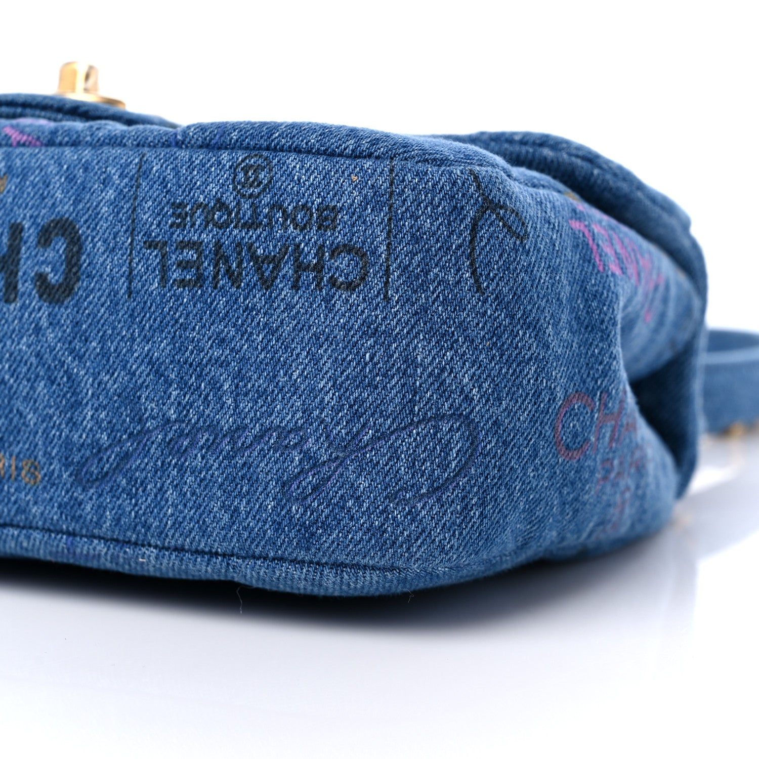 Chanel Denim Quilted Mini Denim Mood Rectangular Flap Blue Multicolor 9 of 9