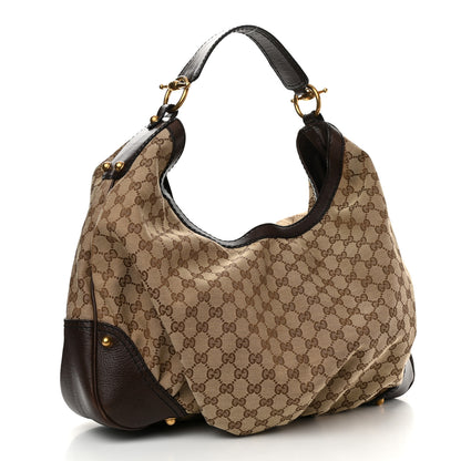 Gucci Monogram Large Jockey Hobo Dark Brown 3 of 10