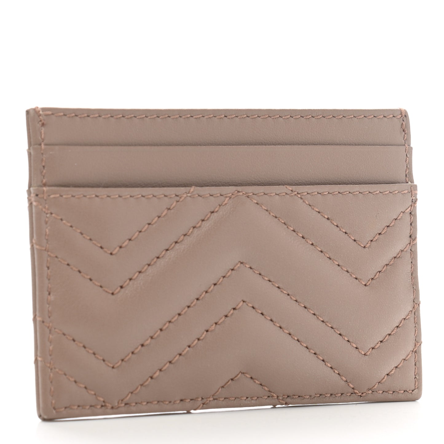 Calfskin Matelasse GG Marmont Card Holder Porcelain Rose