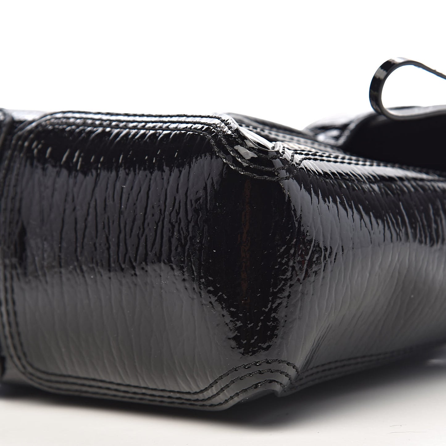 3.1 Textured Patent Mini Pashli Satchel Black