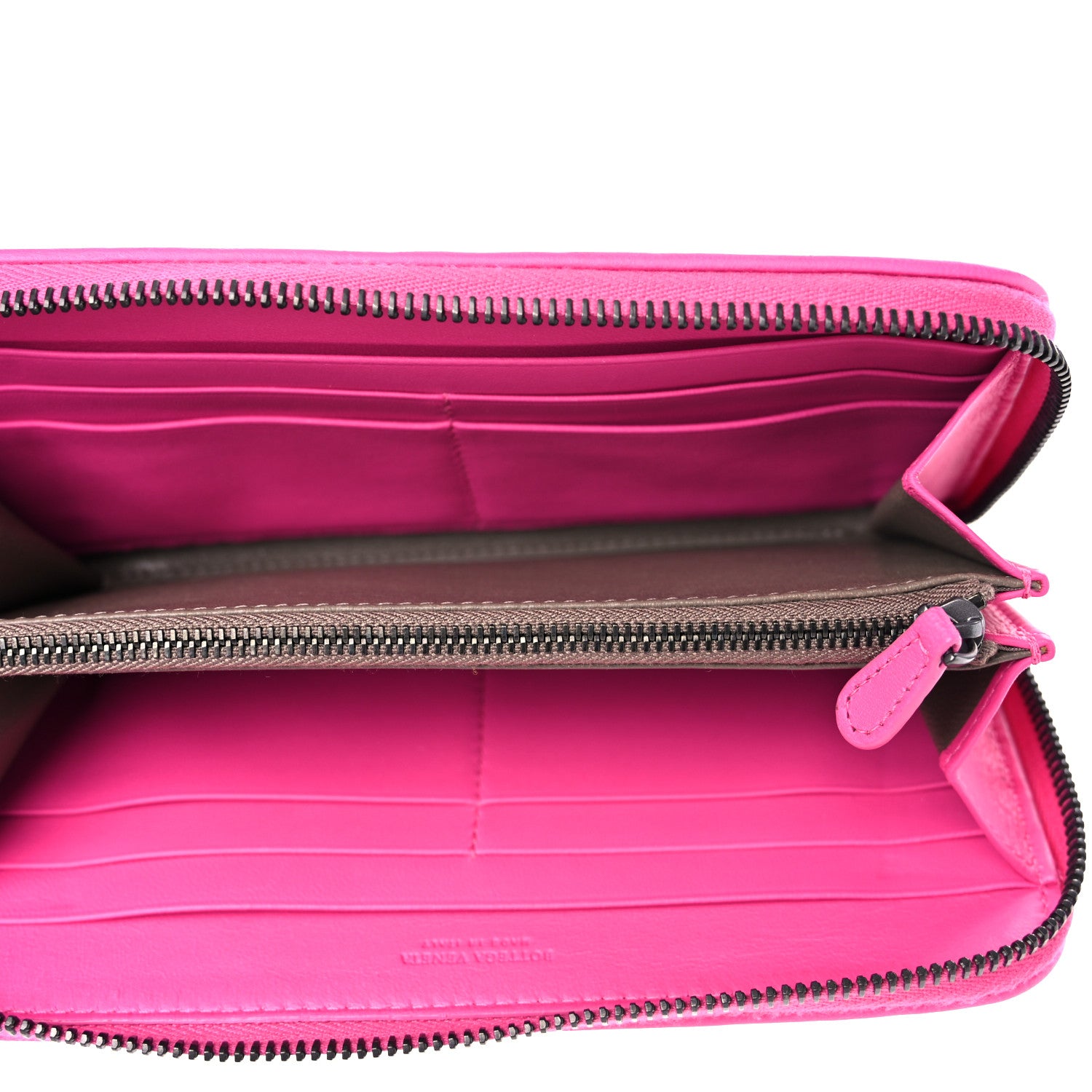 Bottega Veneta Nappa Intrecciato Zip Around Wallet Pink 5 of 17