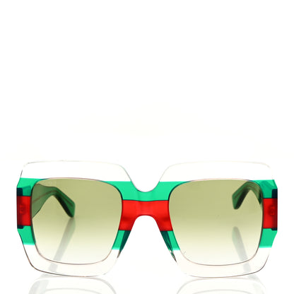 Gucci Square Web Frame GG0178S Sunglasses Green Red 2 of 7