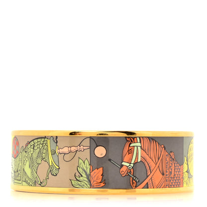Hermes Enamel Printed Della Cavalleria Favolosa Wide Bracelet 1 of 5