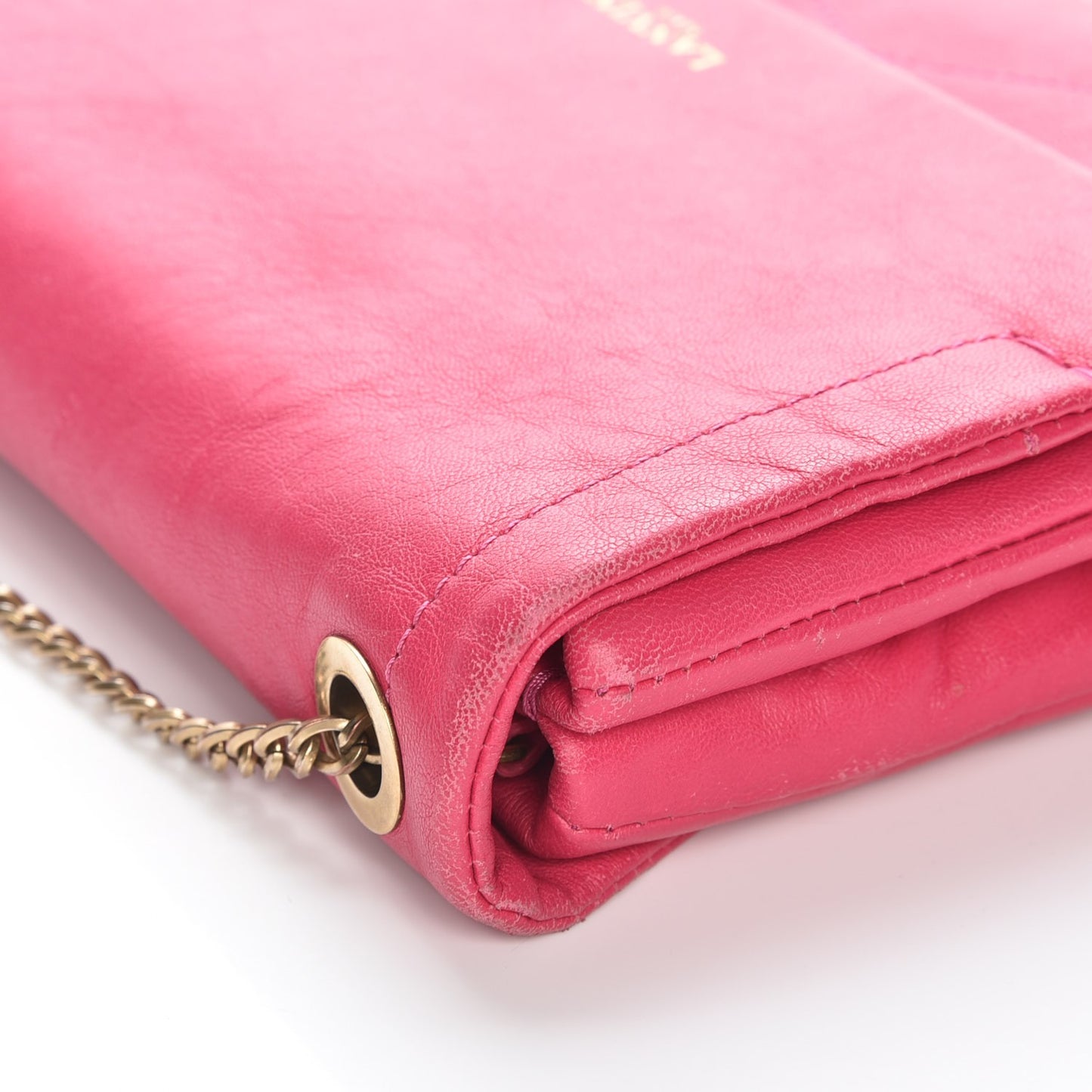 Lambskin Quilted Mini Sugar Flap Shoulder Bag Fuchsia
