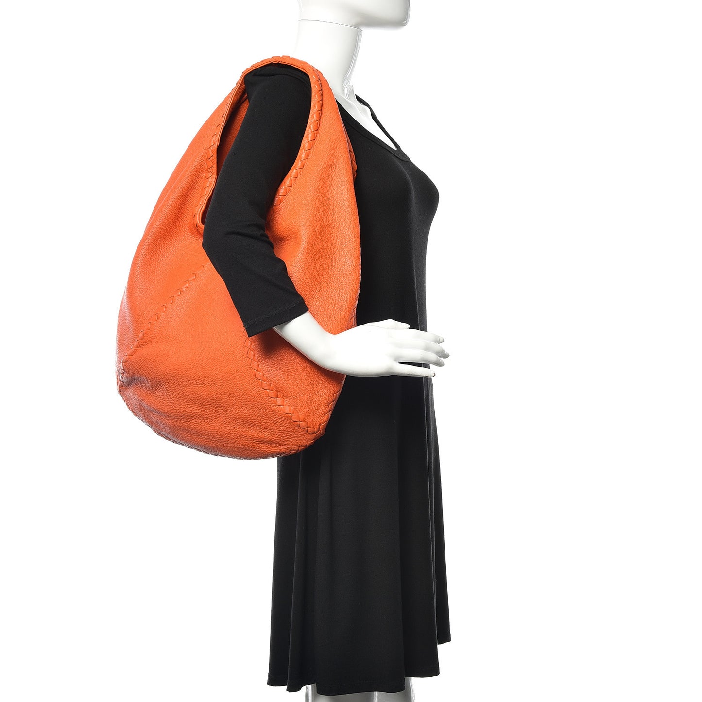 Cervo Deerskin Large Hobo Tangerine