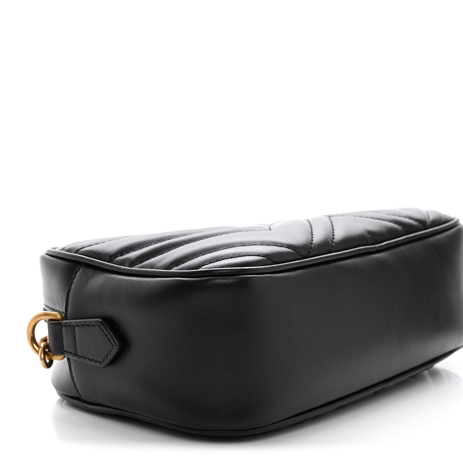 Gucci Calfskin Matelasse Small GG Marmont Chain Shoulder Bag Black 9 of 16