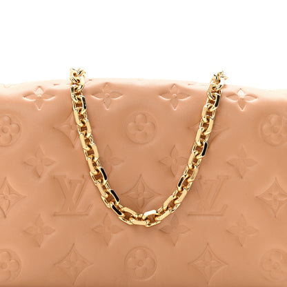 Louis Vuitton Lambskin Embossed Monogram Pochette Coussin Camel 8 of 15