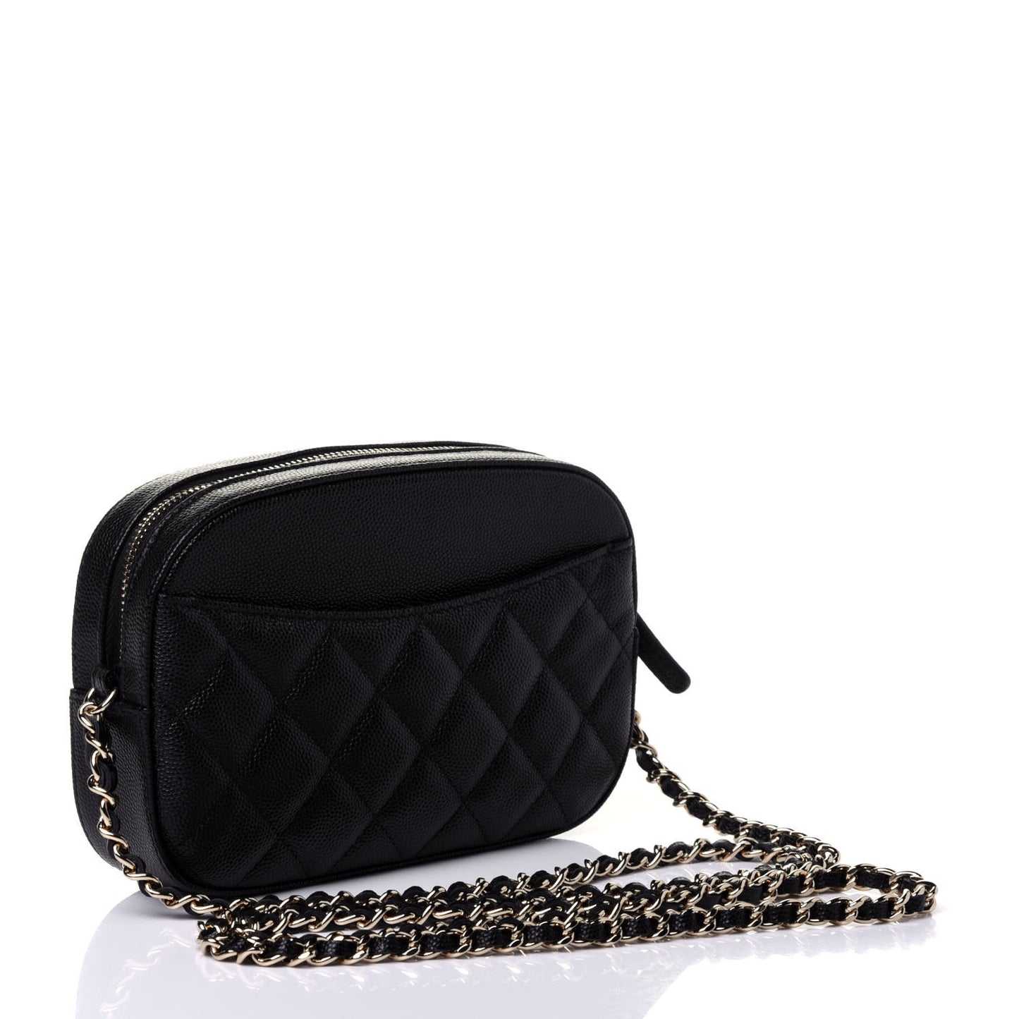 Caviar Quilted Vanity With Chain Black