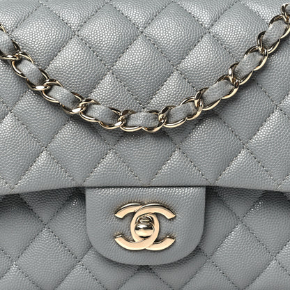 Chanel Caviar Quilted Medium Double Flap Grey 8 of 11