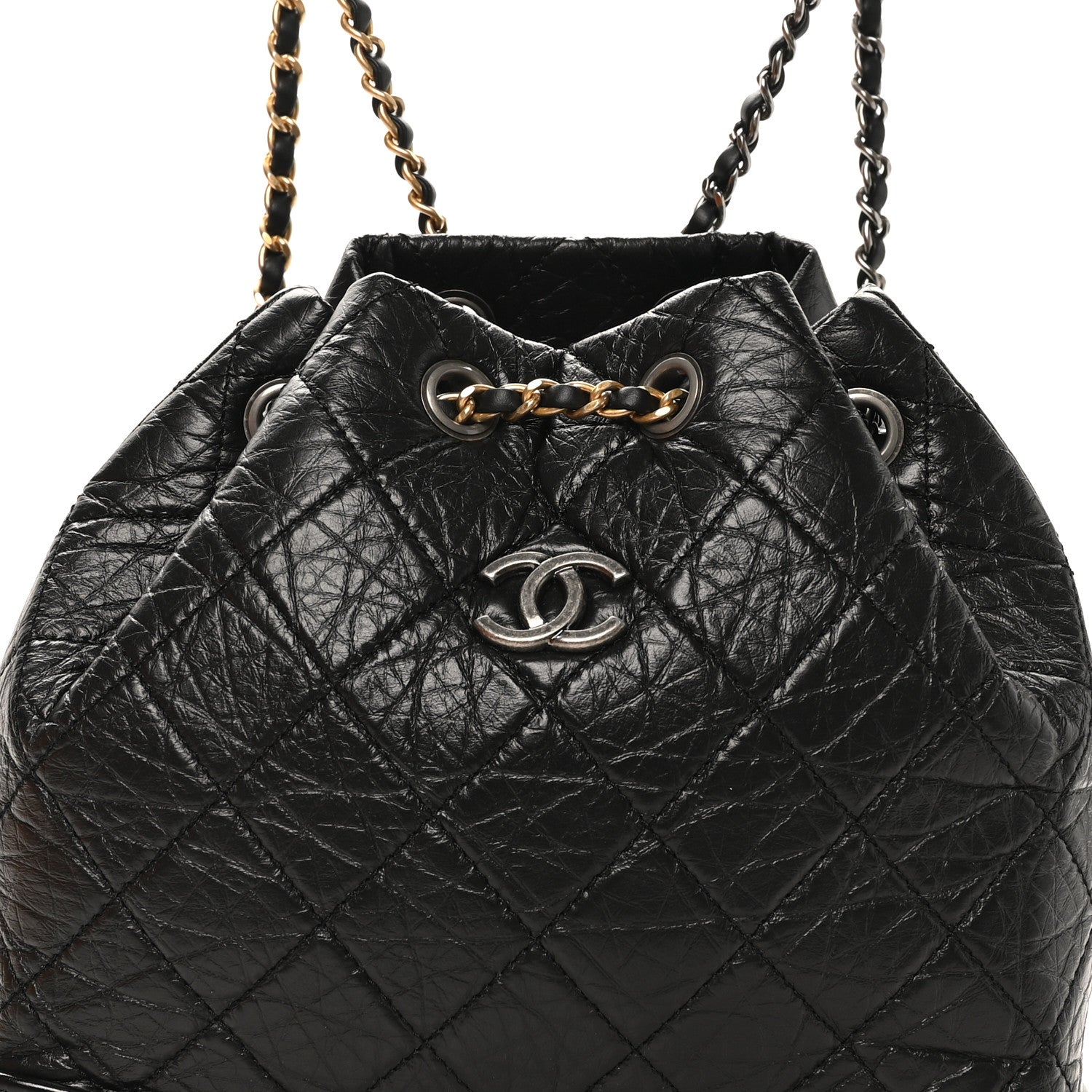 Chanel Aged Calfskin Quilted Small Gabrielle Backpack Black 7 of 10
