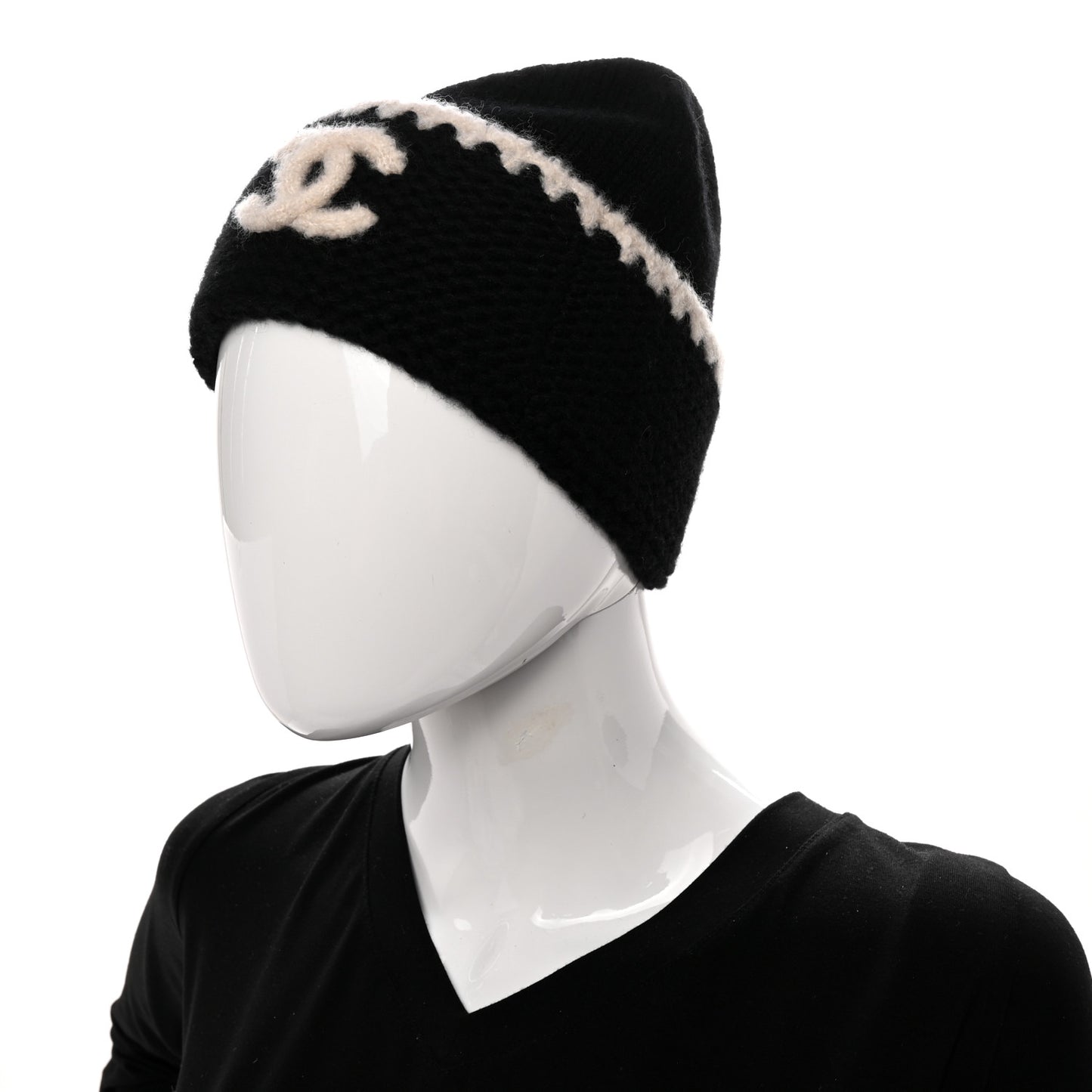 Cashmere CC Logo Beanie Hat Black