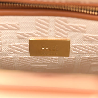 Fendi Vitello Seta Canvas FF Embroidered Mini Peekaboo Iconic Satchel Brandy Grezzo 7 of 13
