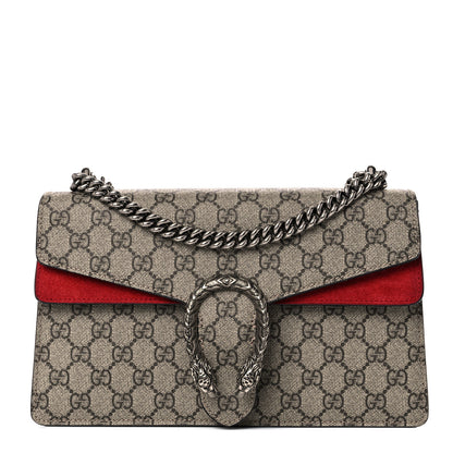 Gucci GG Supreme Monogram Small Dionysus Shoulder Bag Red 1 of 16