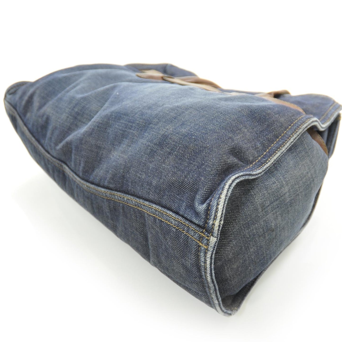 Denim and Leather Satchel