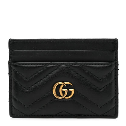 Gucci Calfskin Matelasse GG Marmont Card Holder Black 1 of 11