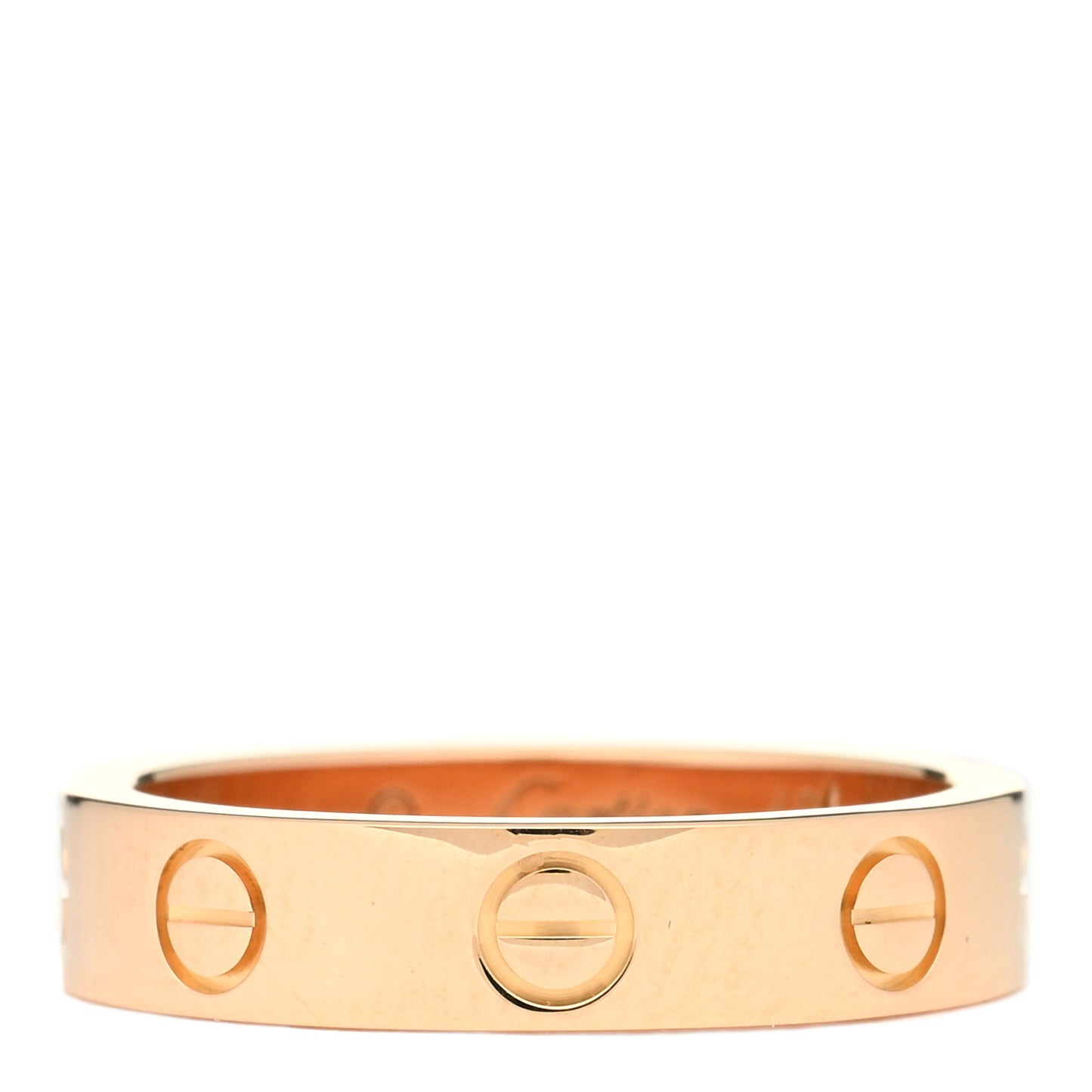 18K Pink Gold Diamond 4mm LOVE Wedding Band Ring 49 4.75