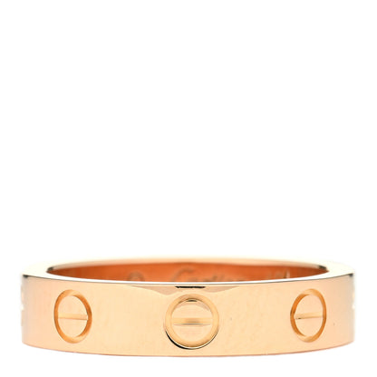 Cartier 18K Pink Gold Diamond 4mm LOVE Wedding Band Ring 49 4.75 3 of 4