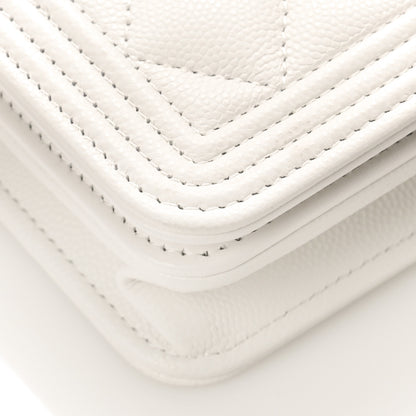Chanel Caviar Quilted Boy Wallet On Chain WOC White 14 of 15