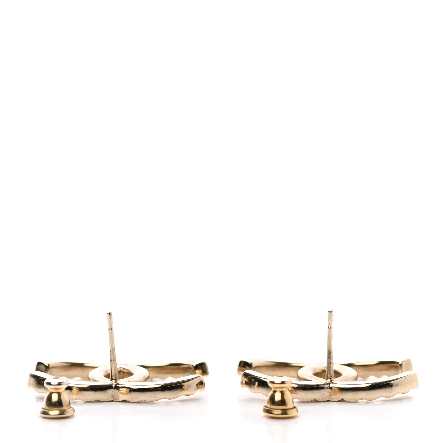 Chanel Baguette Crystal High Society CC Earrings Gold 6 of 9
