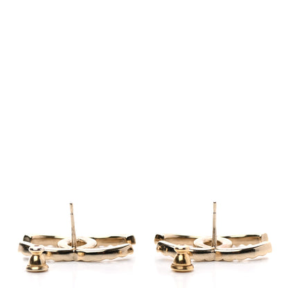 Chanel Baguette Crystal High Society CC Earrings Gold 6 of 9