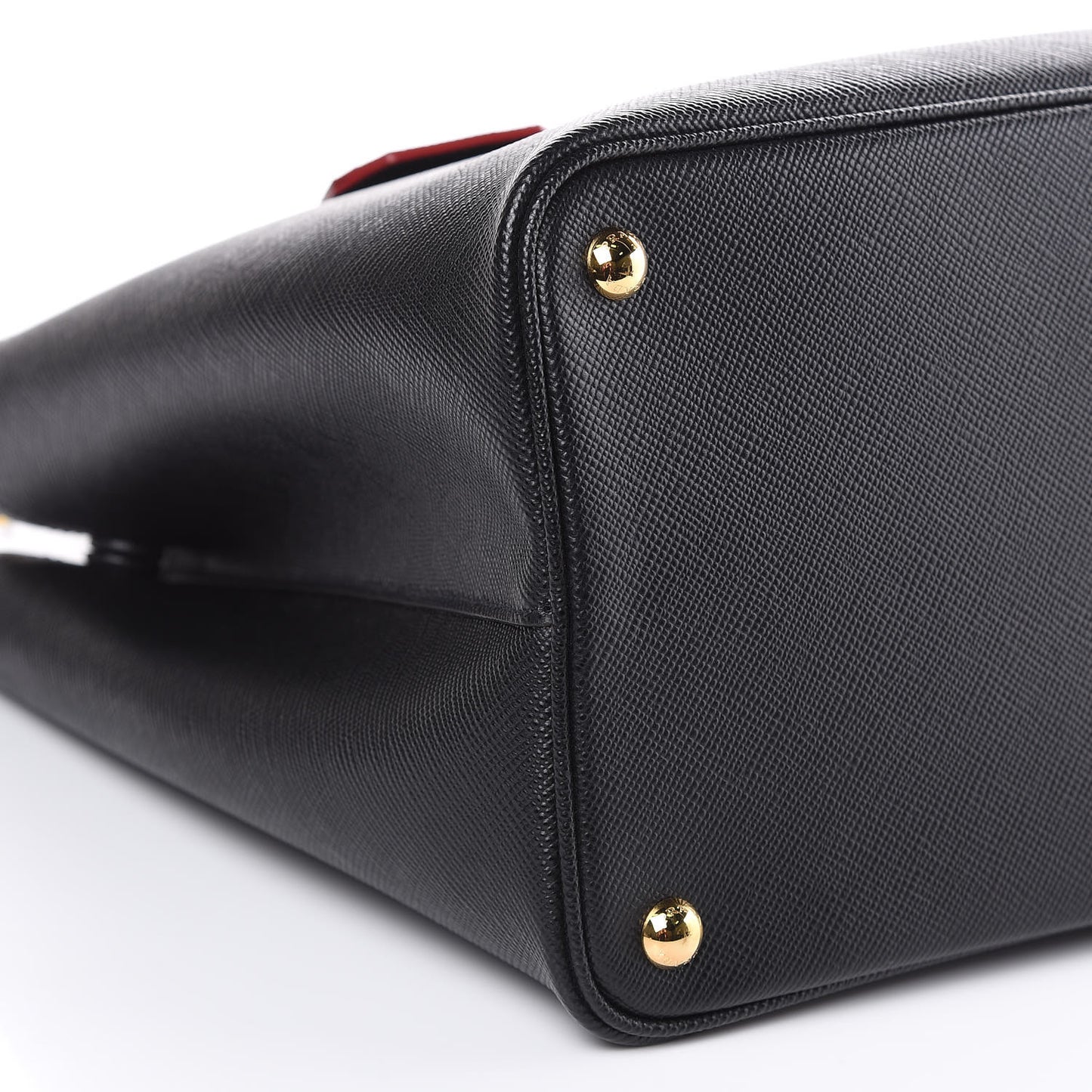 Saffiano Cuir Large Double Bag Black Fuoco