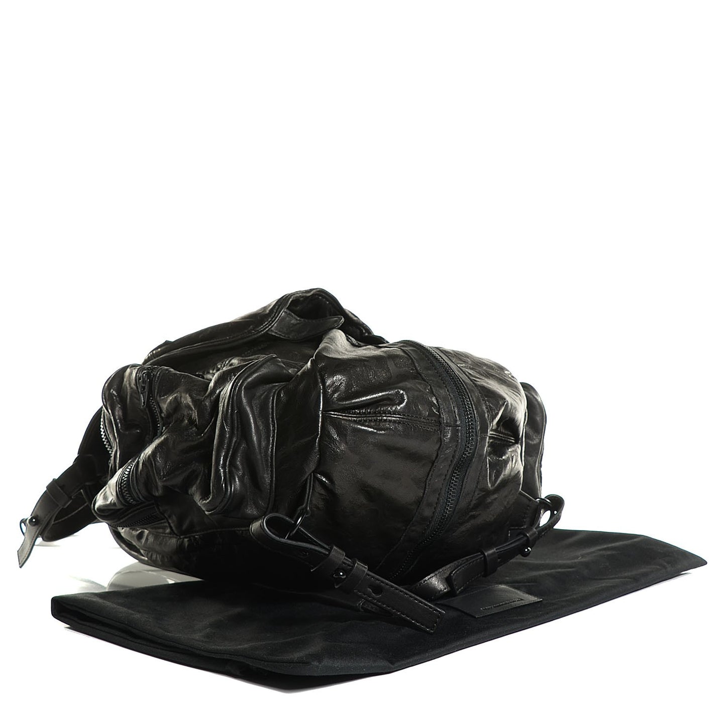 Lambskin Leopard Embossed Marti Backpack Washed Black Rhodium Hardware
