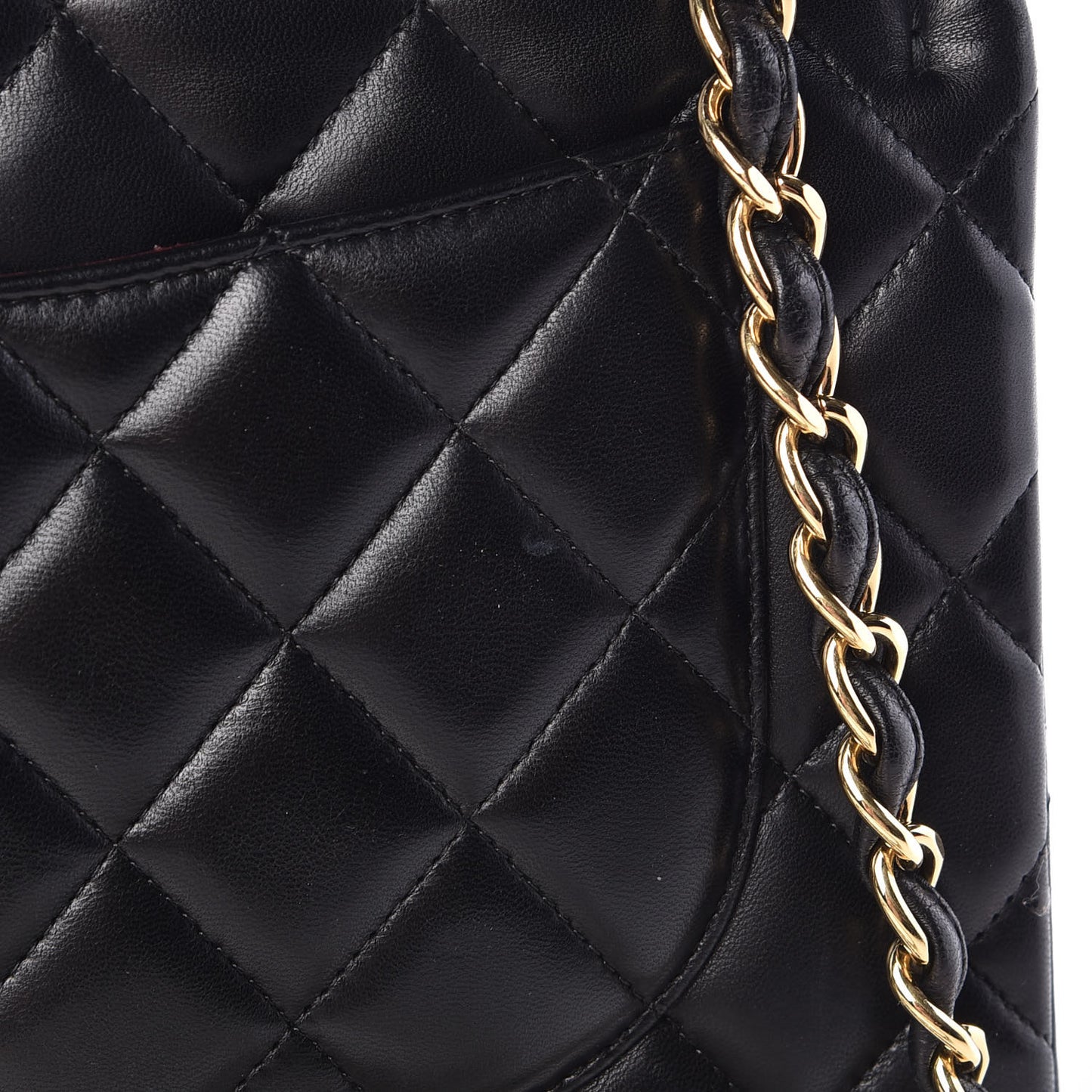 Lambskin Quilted Jumbo Double Flap Black