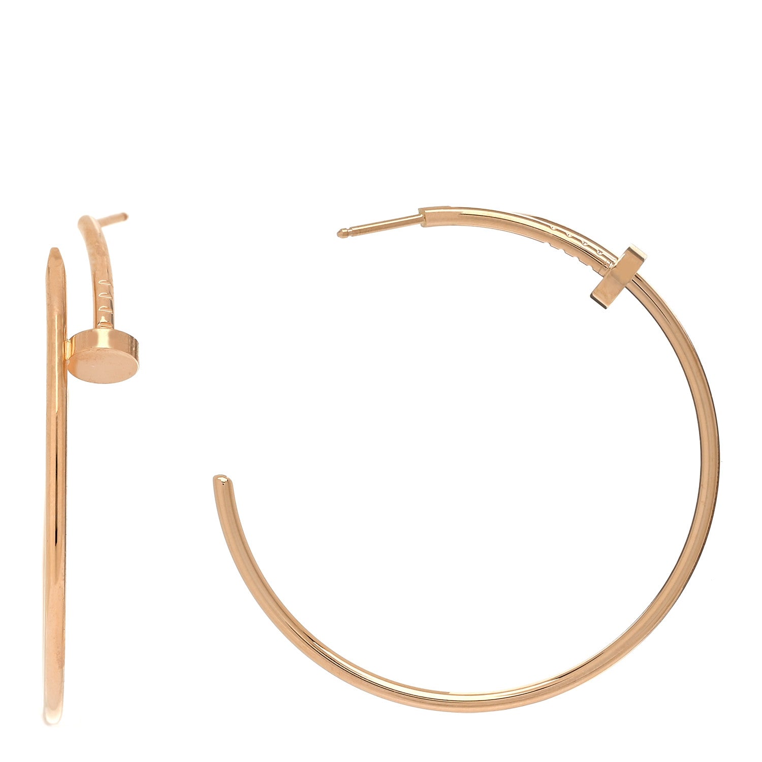 Cartier 18K Pink Gold Large Juste Un Clou Hoop Earrings 1 of 5
