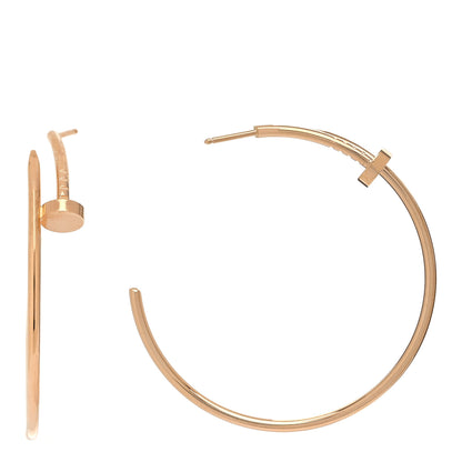 Cartier 18K Pink Gold Large Juste Un Clou Hoop Earrings 1 of 5
