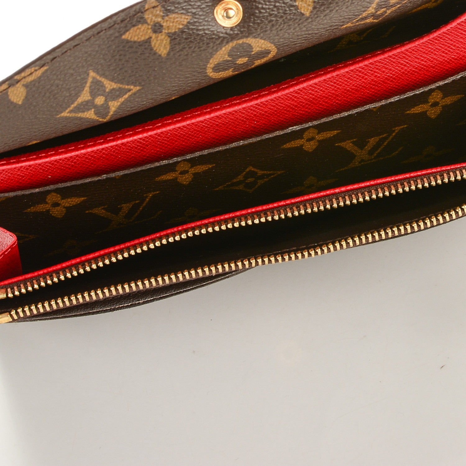 Louis Vuitton Monogram Emilie Wallet Red 5 of 7
