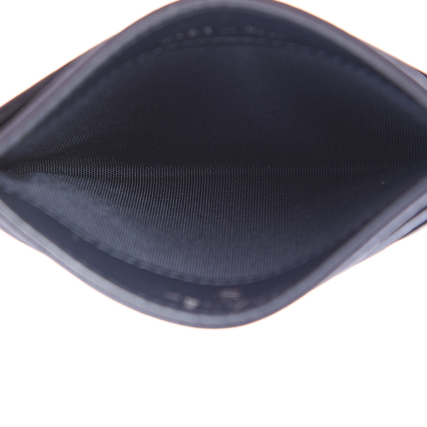 Goatskin Camellia Embossed Card Holder Dark Blue