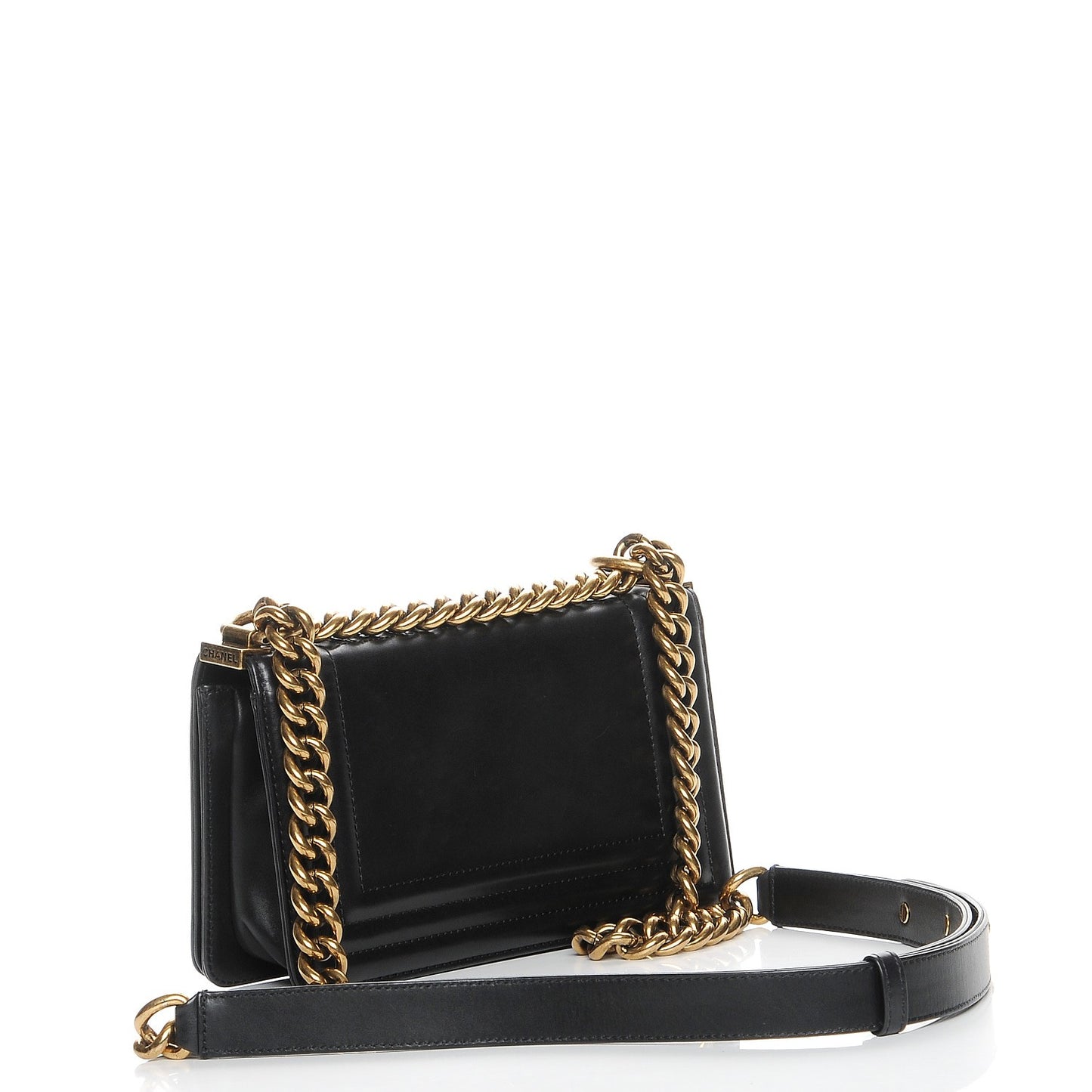 Calfskin Small Boy Flap Black
