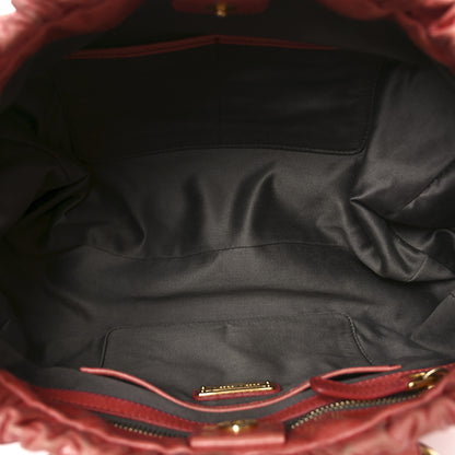 Miu Miu Vitello Lux Gathered Tote Rosa 4 of 9