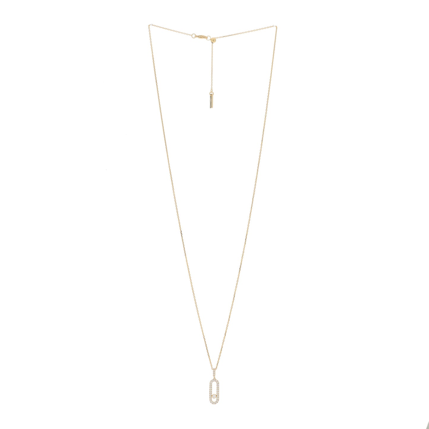 18K Yellow Gold Diamond LM Move Uno Pave Pendant Necklace