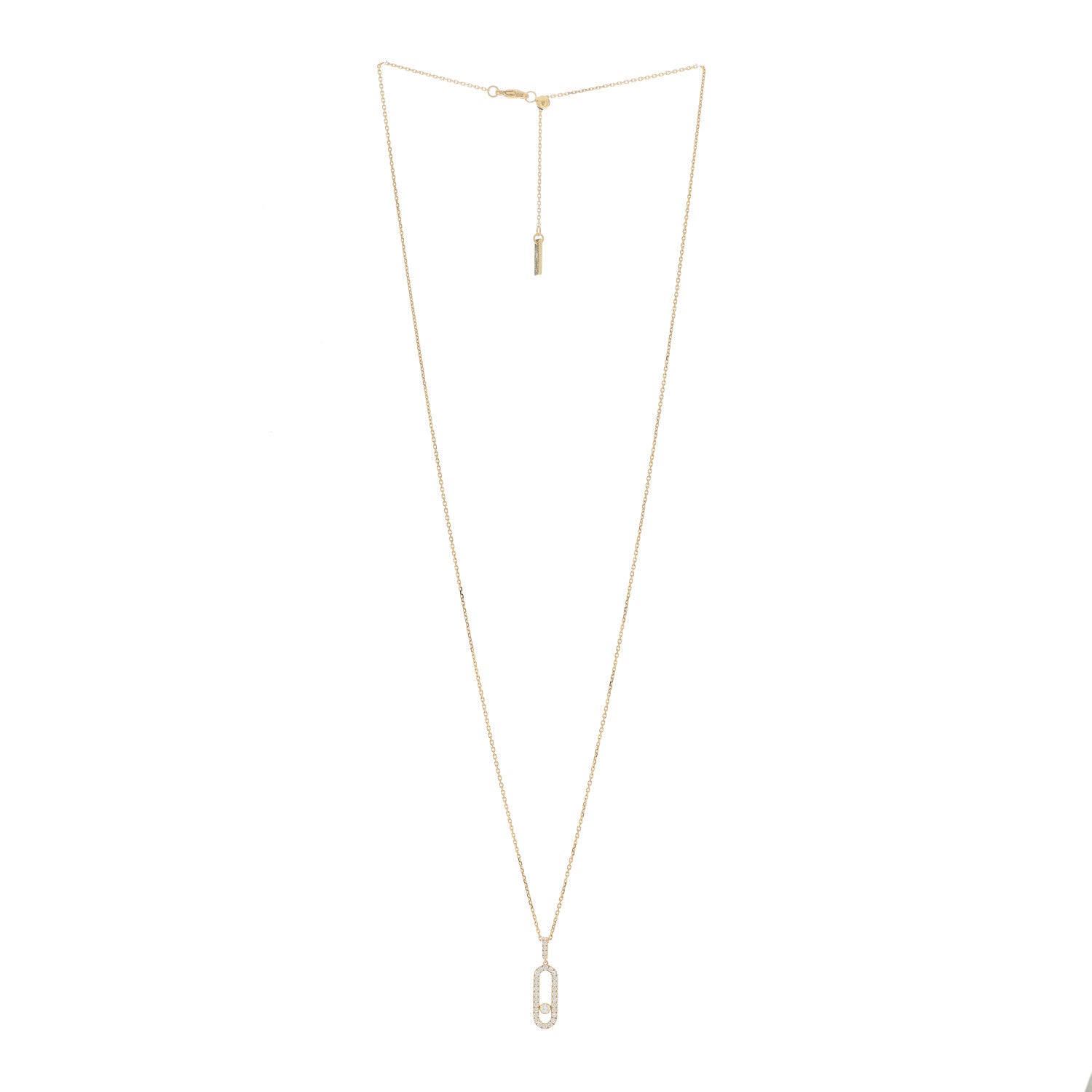 Messika 18K Yellow Gold Diamond LM Move Uno Pave Pendant Necklace 2 of 6