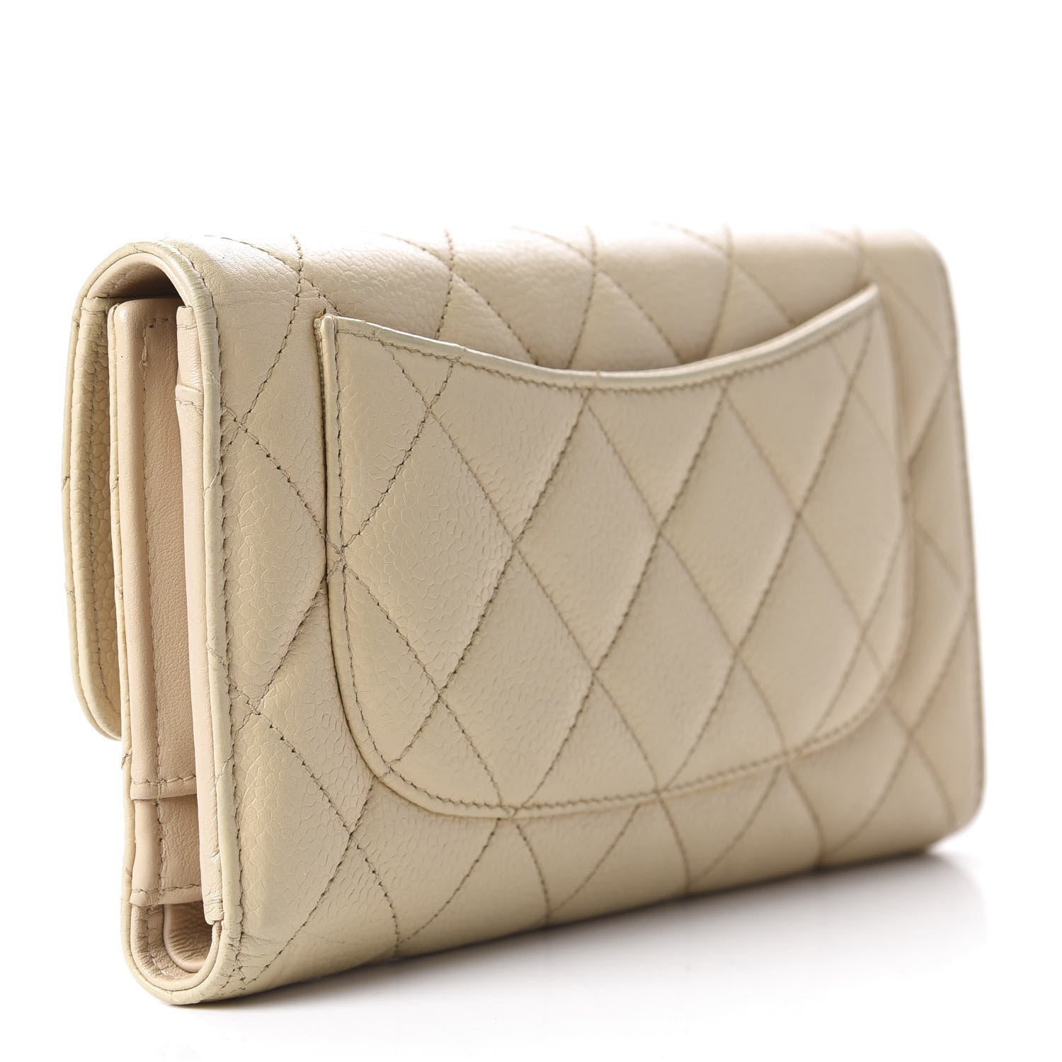 Chanel Caviar Quilted Large Flap Wallet Beige 3 of 12