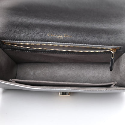 Christian Dior Metallic Grained Calfskin Medium Diorama Flap Bag Silver 5 of 17