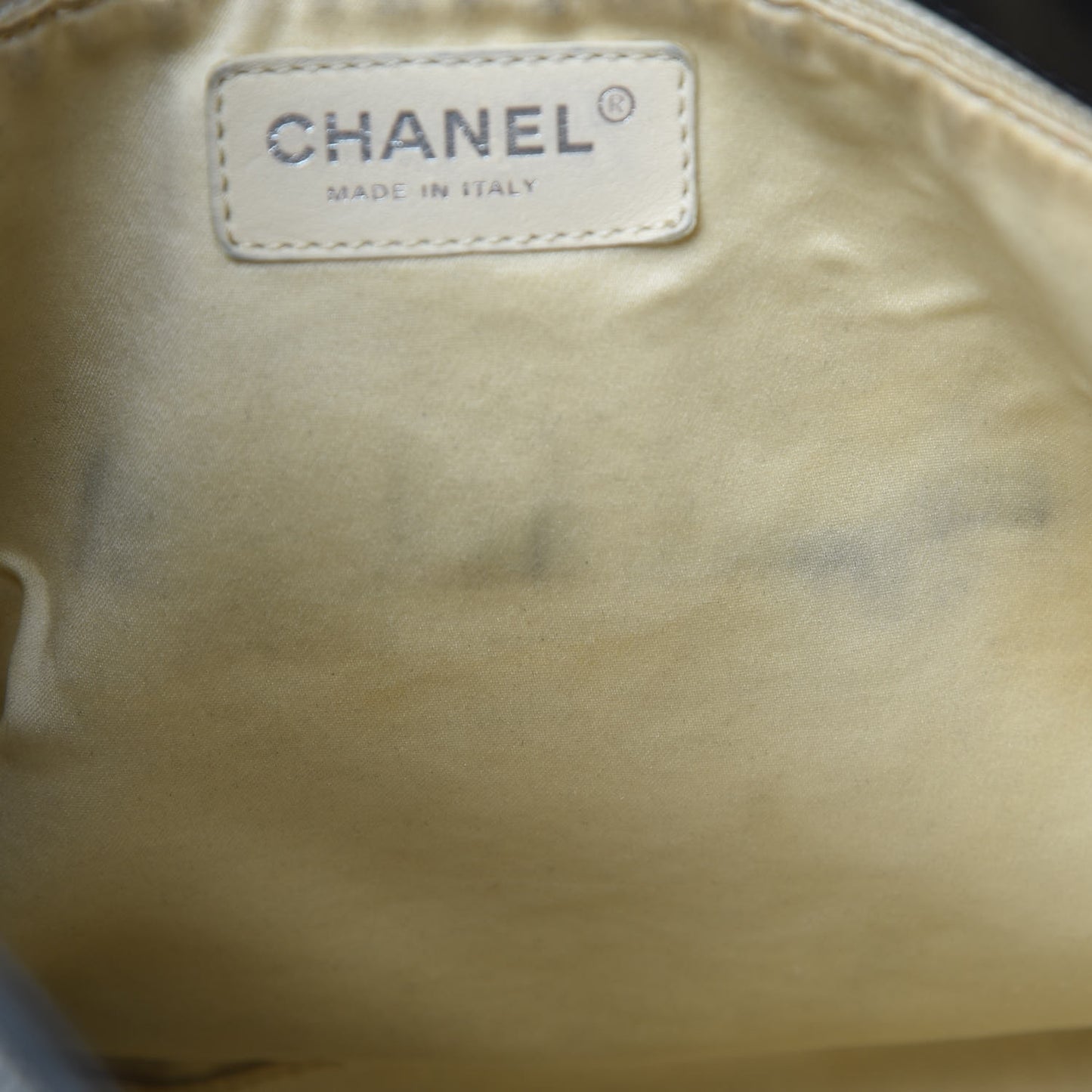 Glazed Lambskin Quilted Large North South Tote Black