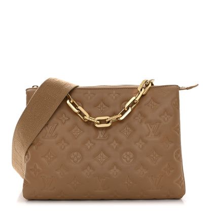 Louis Vuitton Lambskin Embossed Monogram Coussin PM Camel 1 of 12