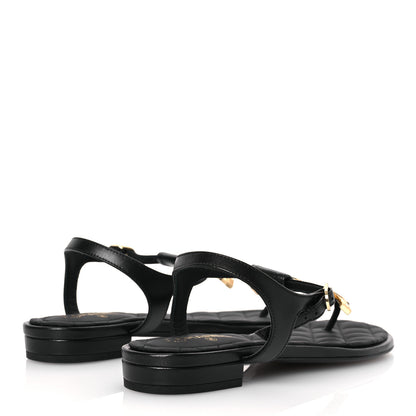Chanel Lambskin CC Thong Sandals 36 Black 5 of 11