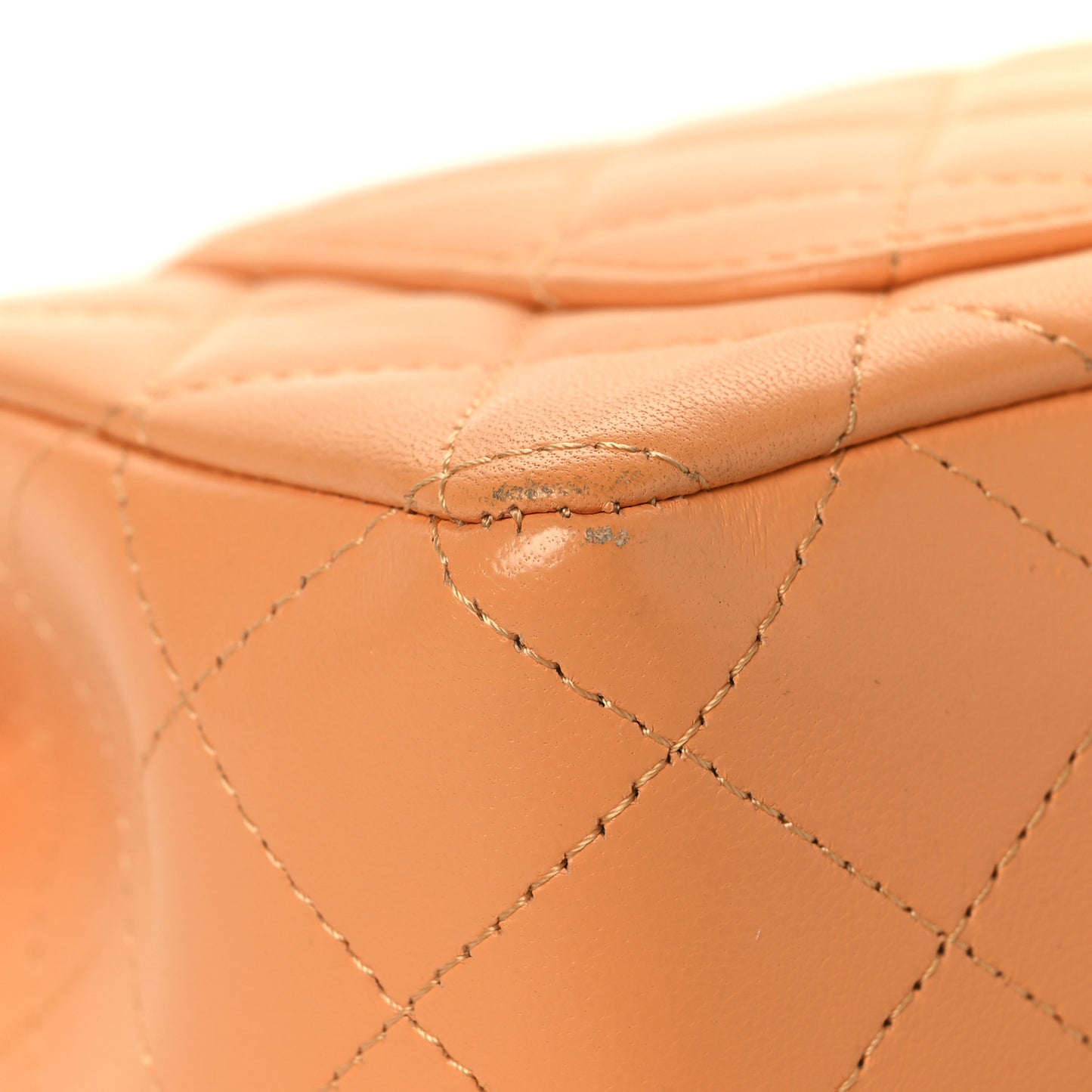 Lambskin Quilted Mini Rectangular Flap Orange