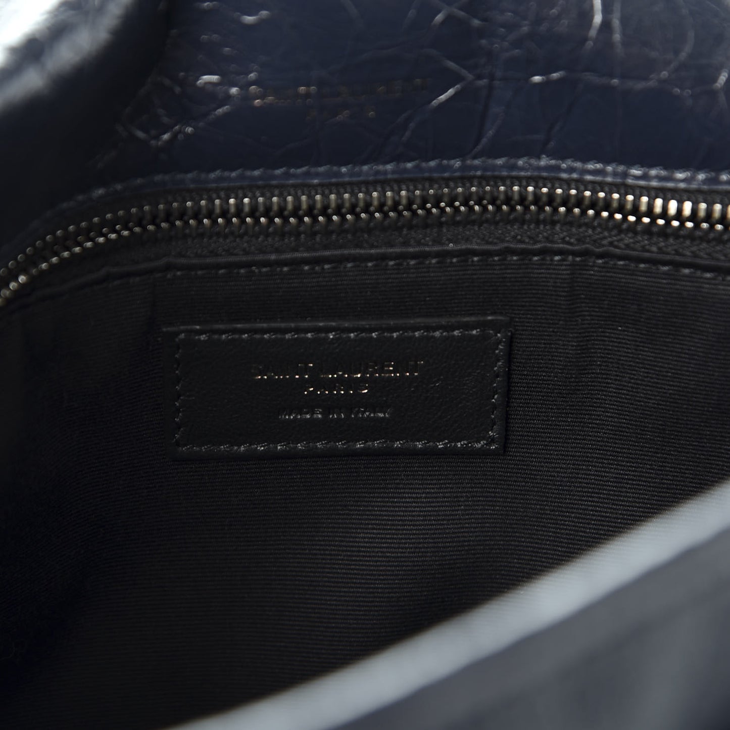 Crinkled Calfskin Matelasse Monogram Medium Niki Chain Satchel Deep Marine