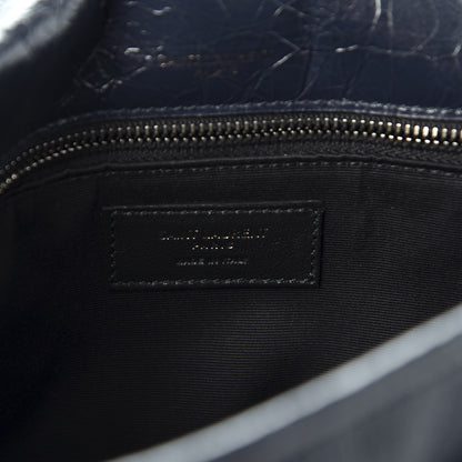Saint Laurent Crinkled Calfskin Matelasse Monogram Medium Niki Chain Satchel Deep Marine 8 of 10