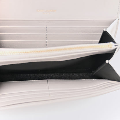 Saint Laurent Calfskin Monogram Large Flap Wallet Grey 5 of 15