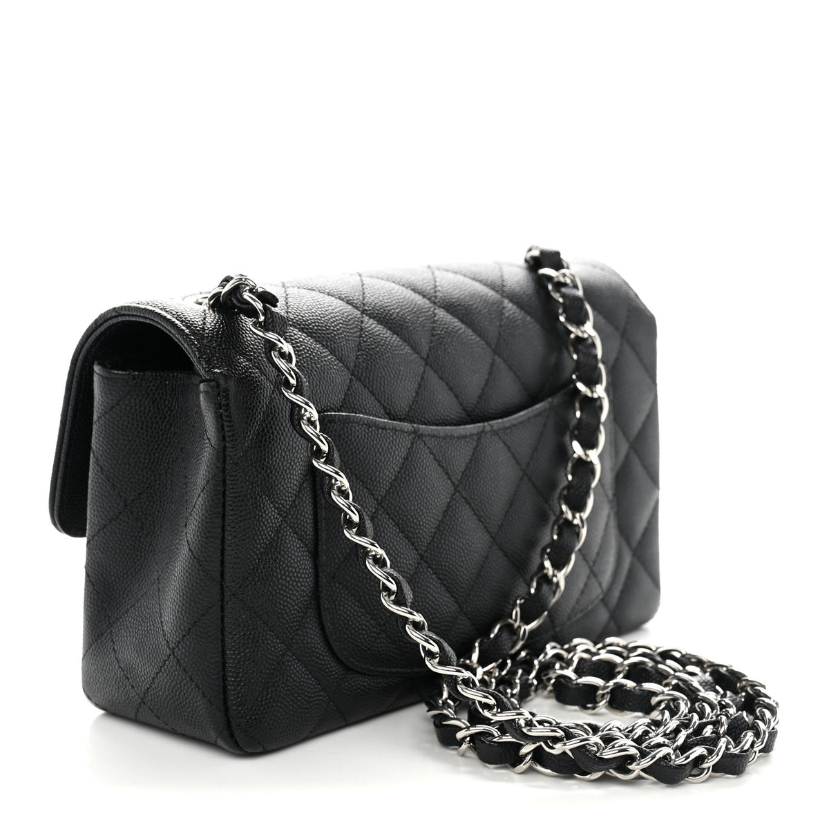 Caviar Quilted Mini Rectangular Flap Black